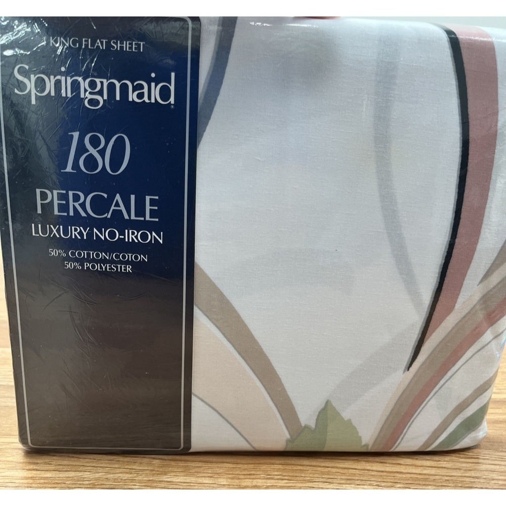 Vintage Springmaid Anastasia II King Size Flat Sheet 80s Art Deco NEW in Package